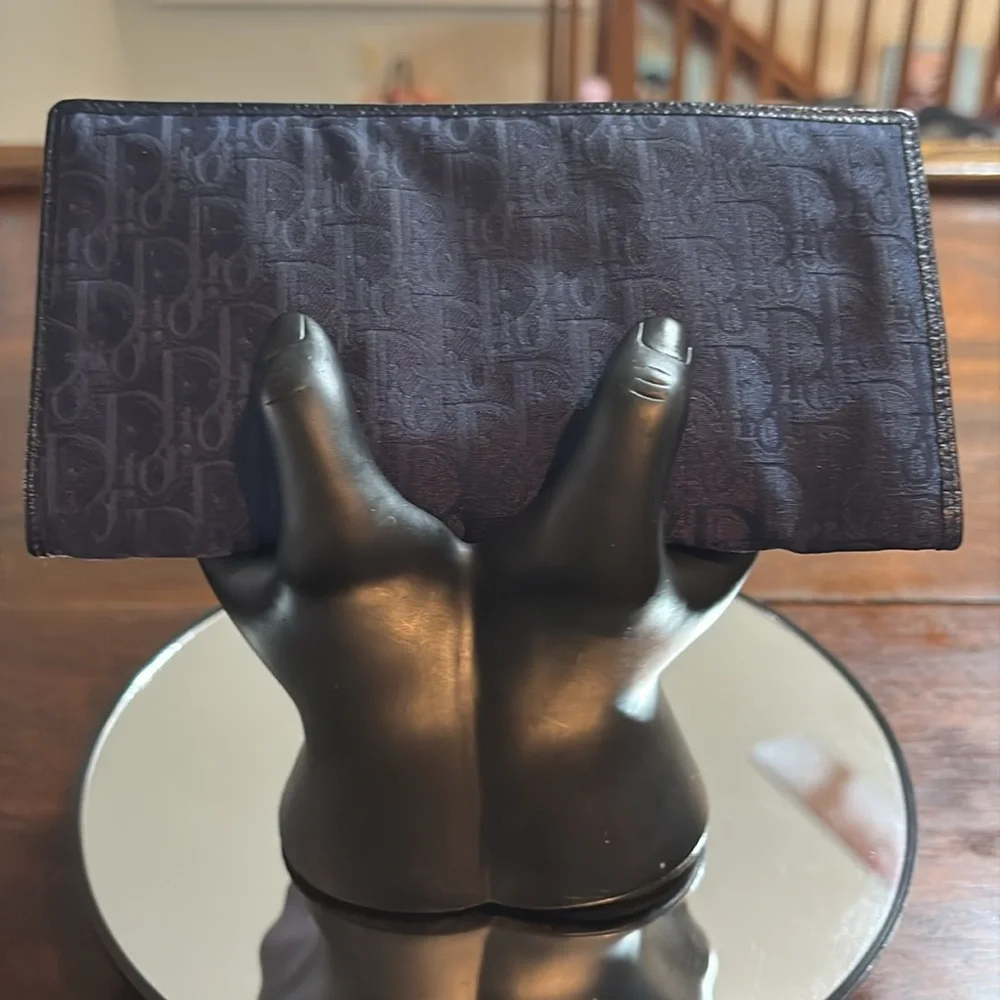 DIOR Trotter Canvas/Leather Wallet Navy